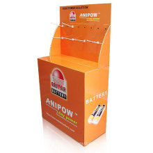 Corrugated Pallet Display Stand with Plastic Hooks for Battery